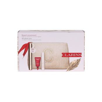 Clarins Mixed Set ( Mascara + Lashes Serum + Total Eye Lift + Pouch)